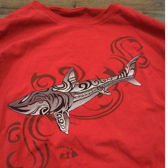 Tribal Shark Adult XXL Long Sleeve Shirt Hawaii Native Skater Snowboard Ski - Picture 2 of 5